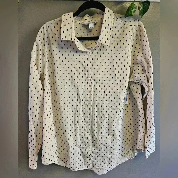 100% Cotton Button Down Shirt Women (XL) NWT - Picture 1 of 4